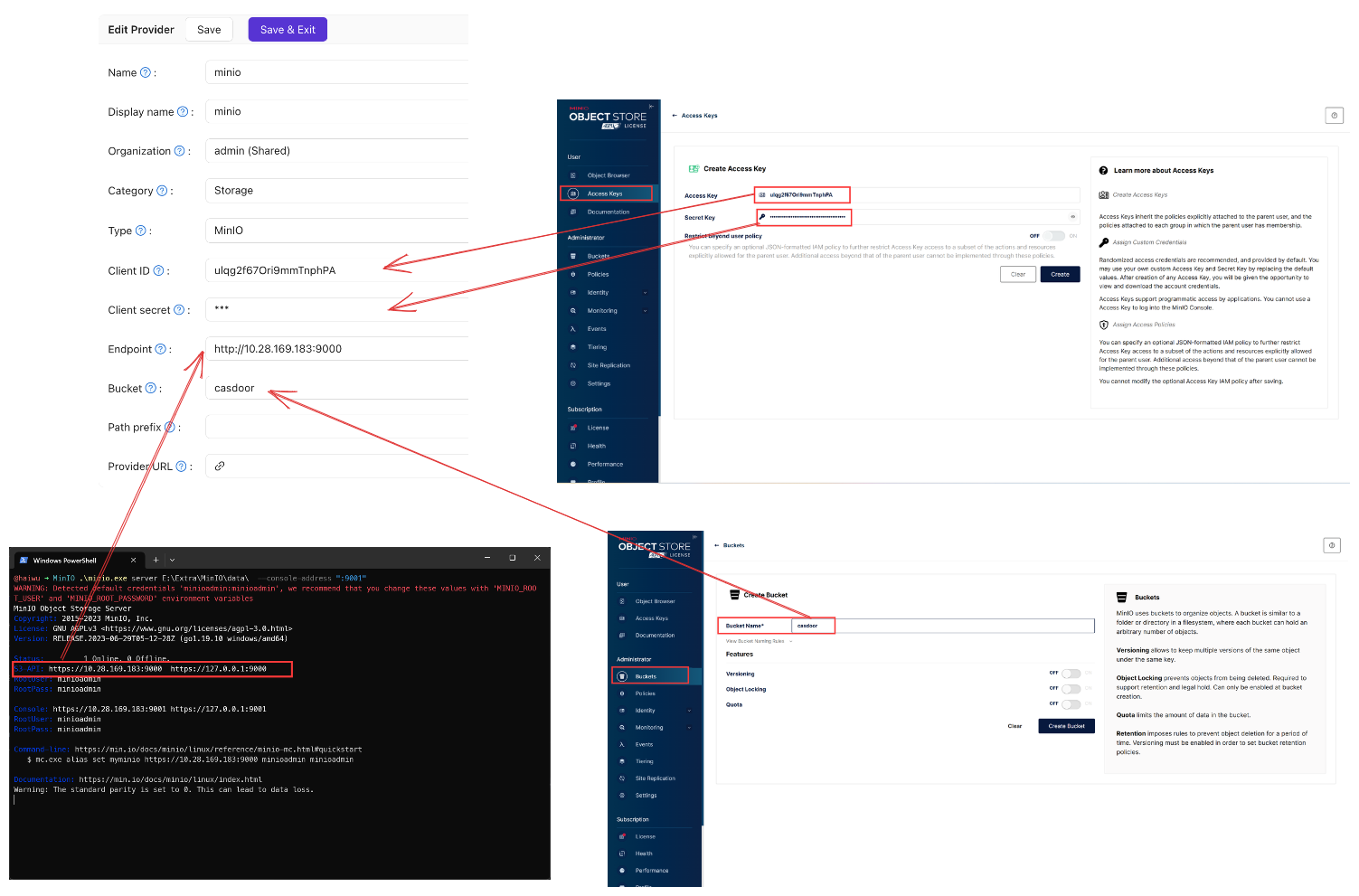 Create a MinIO provider